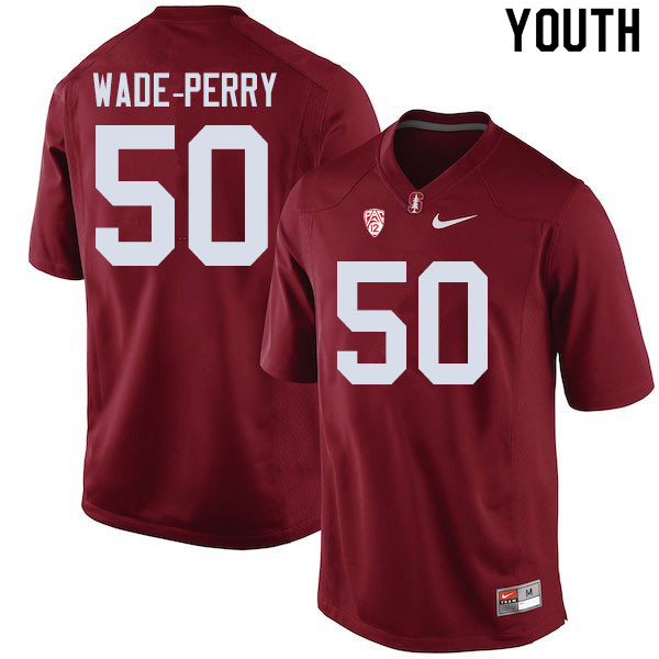 Youth #50 Dalyn Wade-Perry Stanford Cardinal College Football Jerseys Sale-Cardinal